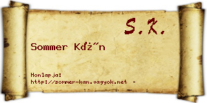 Sommer Kán névjegykártya